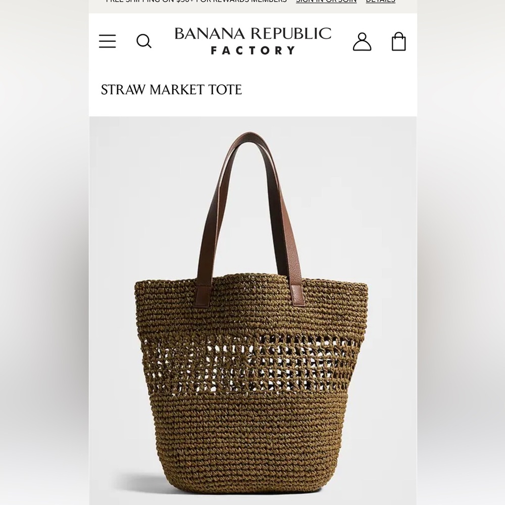 Banana Republic Woven Olive Tote